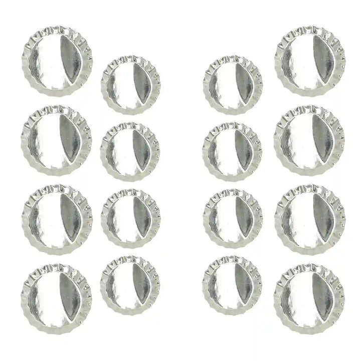 Set of 16 silver metal buttons by Ani accessories, these shiny silver buttons come with premium quality