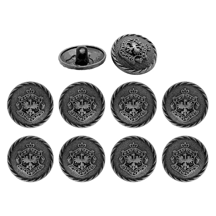 Set of 8 big-size buttons featuring a heraldic emblem, designed to elevate the look of any coat or jacket