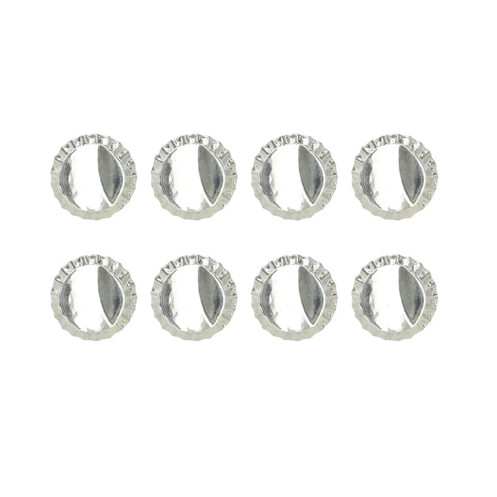 Set of 8 shiny, small-sized silver buttons By Ani Accessories, these buttons never lose color and enhance your fashion style.