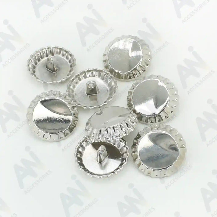 Silver Cap Metal Buttons by Ani Accessories are easy to use and apply on coats, sherwanis, and blazers.