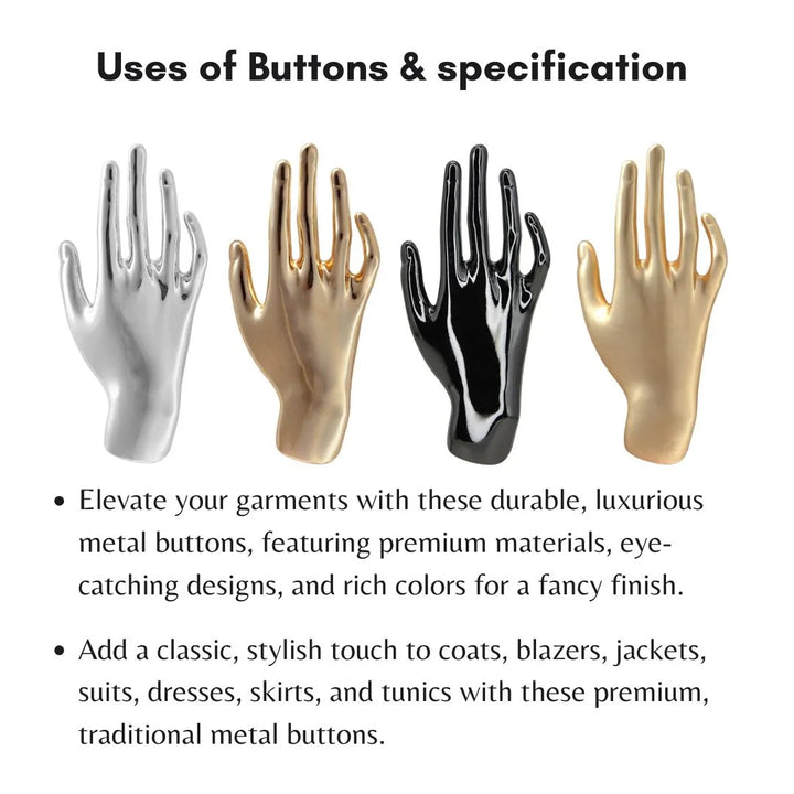 Hand Style Novelty Metal Buttons