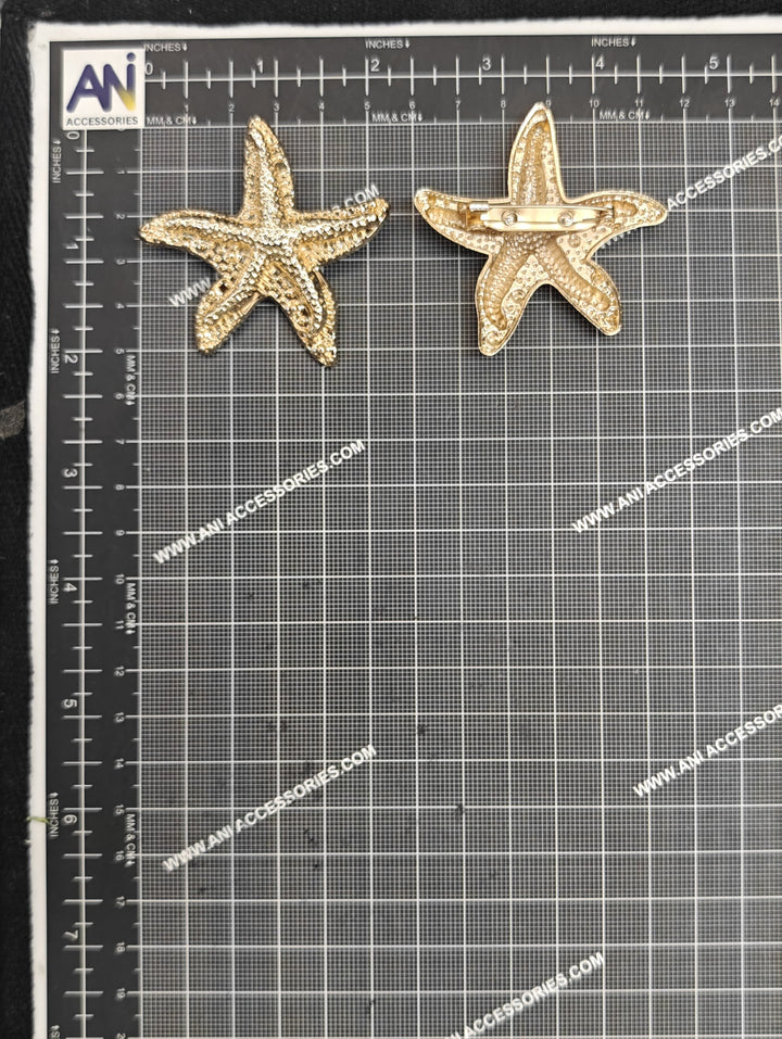 Star Fish Metal Brooch for Sarees, Cardigans, Dresses, & More