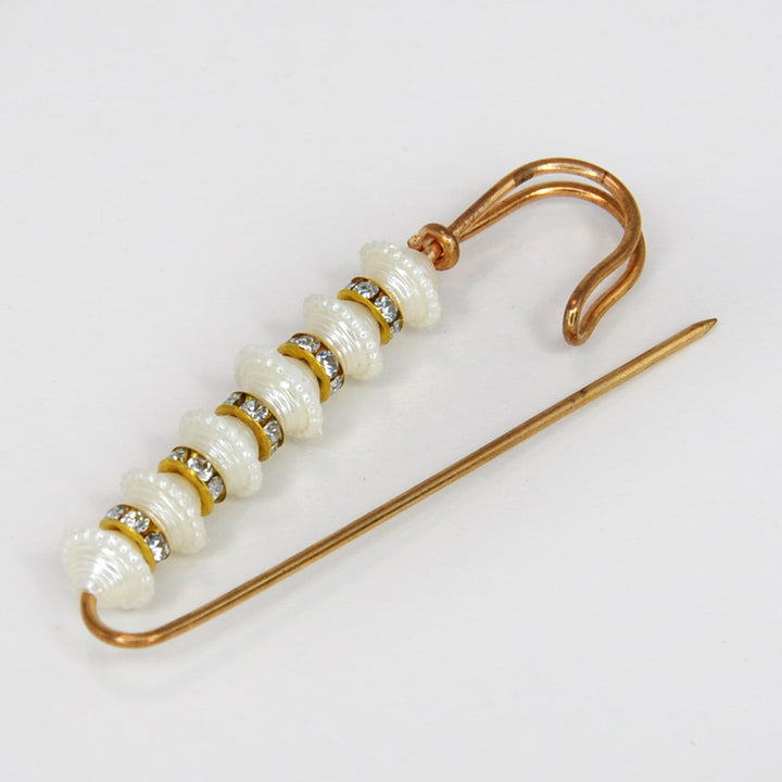 Set of Silver & Gold  Pearl Safety Pins
