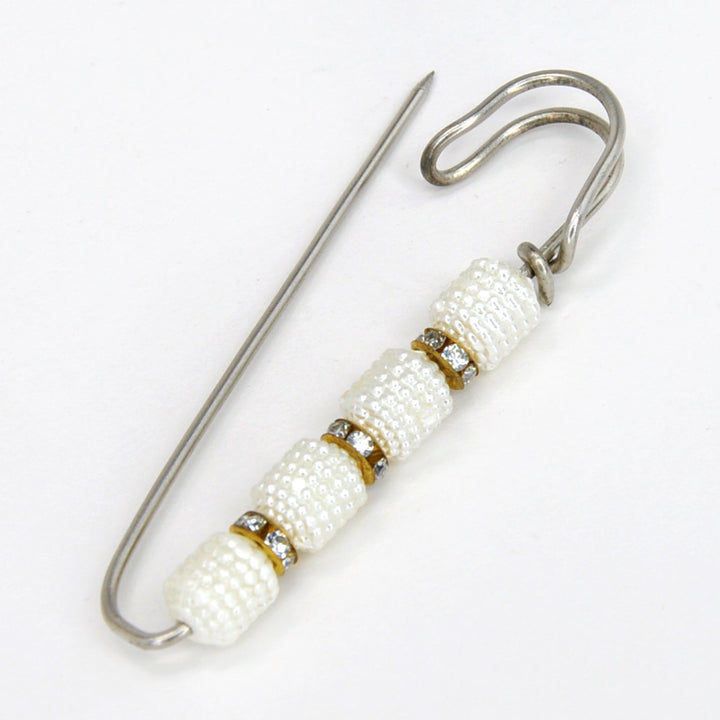 Set of Silver & Gold  Pearl Safety Pins