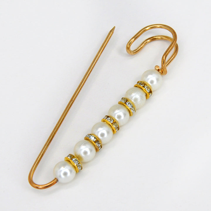 Pearl Rhinestone Safety Pins