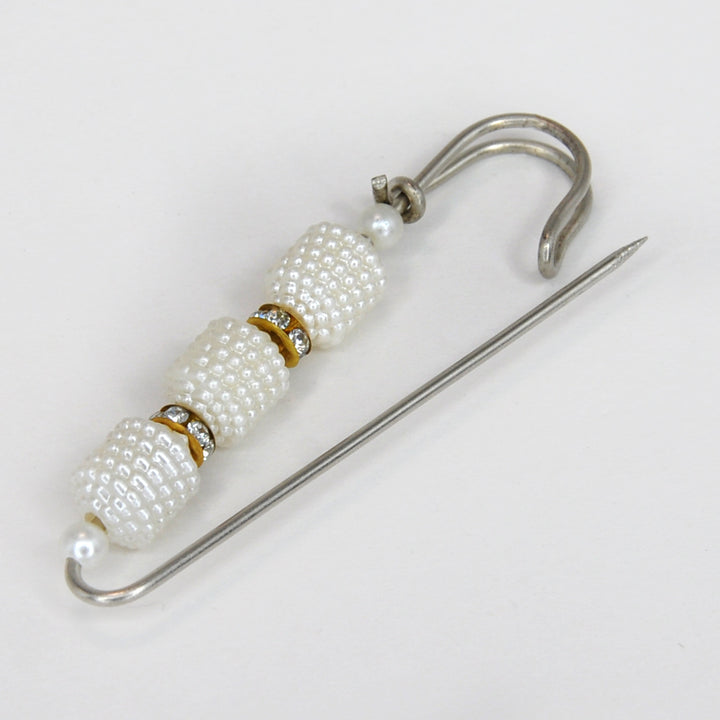 Set of Silver & Gold  Pearl Safety Pins