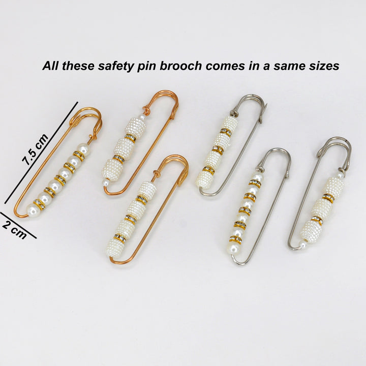 Pearl Rhinestone Safety Pins
