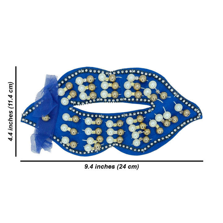 Rhinestone-and-pearl lip mask