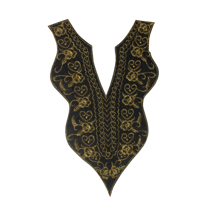 Baroque Floral Embroidered Deep V Neckline
