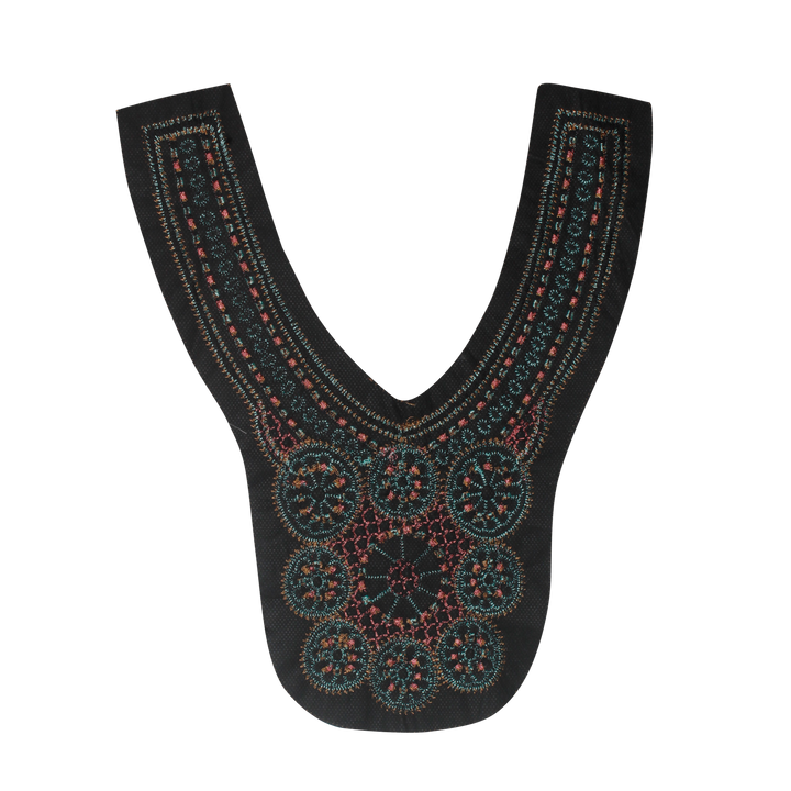 Floral V Shape Empire Neckline Yoke