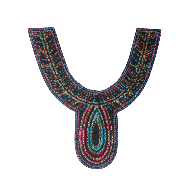 Multicolor Deep Round Neckline Yoke