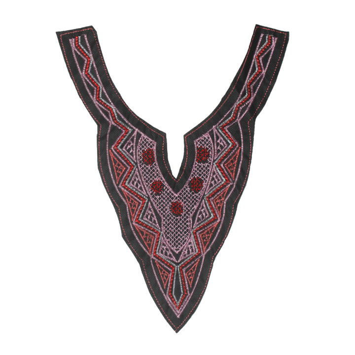 Folk Style Embroidery Sweetheart style Scoop Neckline Applique