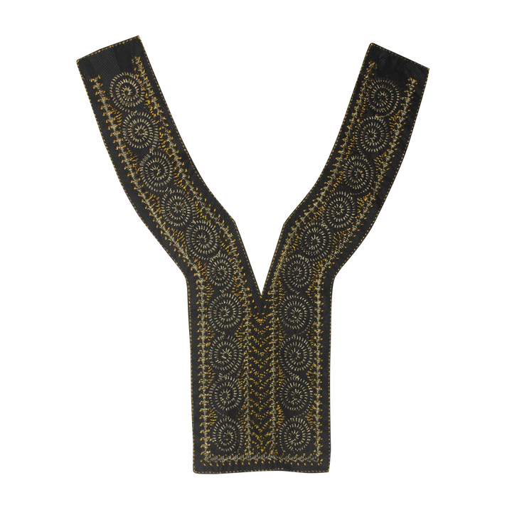 Gold & Black V Shape Empire Neckline Yoke