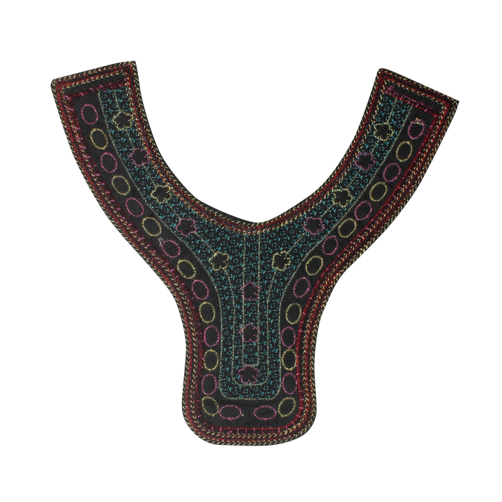 Floral Vine Embroidery Round Neckline