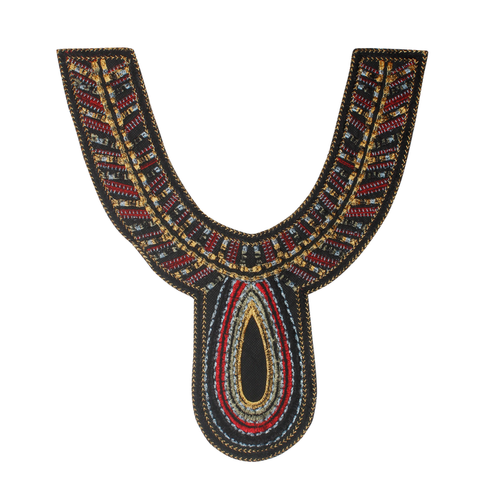 Vibrant Multicolor Deep Scoop Neckline Yoke