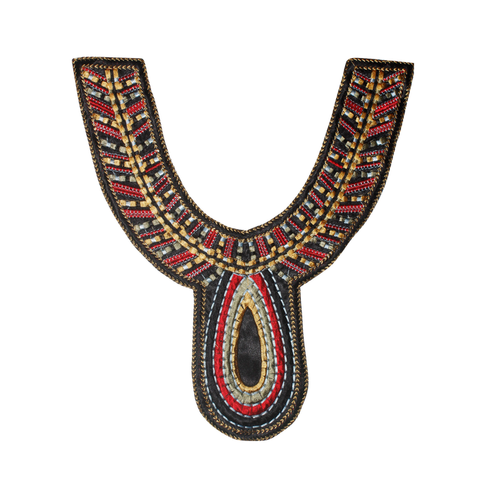 Vibrant Multicolor Deep Scoop Neckline Yoke