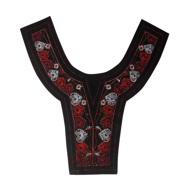 Dual color Embroidered Scoop Neckline Yoke