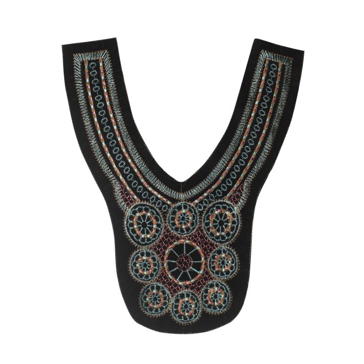 Floral V Shape Empire Neckline Yoke