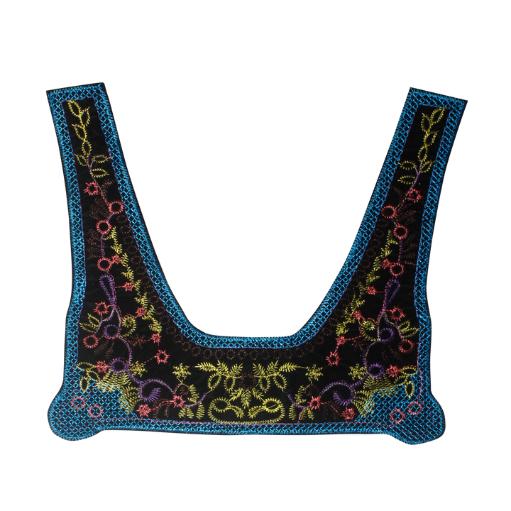 Multicolor Thread Work Ethnic Empire Neckline Yoke