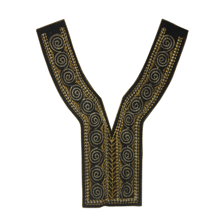 Gold & Black V Shape Empire Neckline Yoke