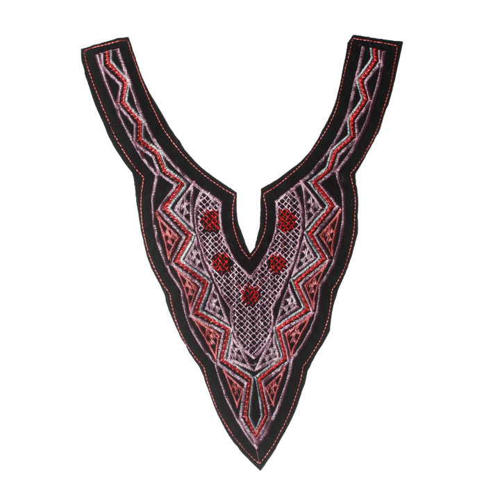 Folk Style Embroidery Sweetheart style Scoop Neckline Applique