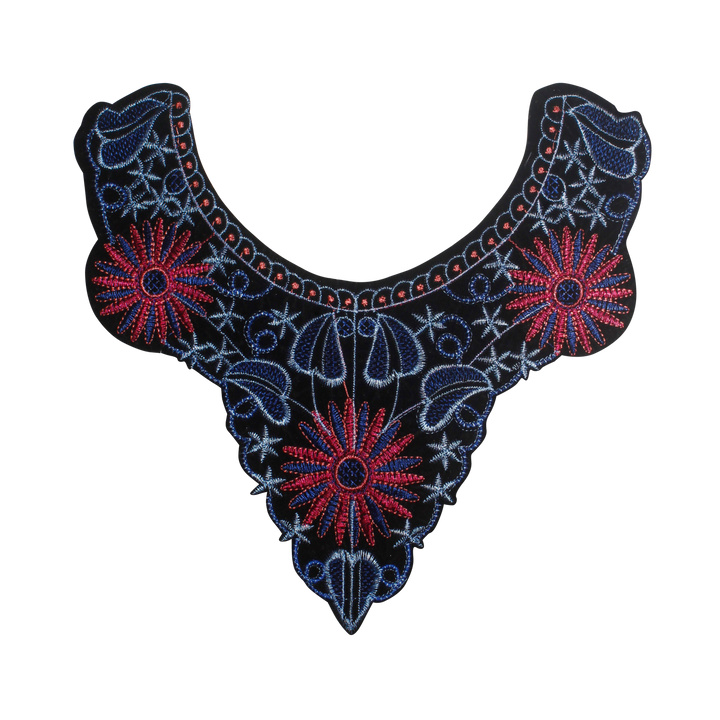 Elegant Lily Flower Scoop Neckline Yoke