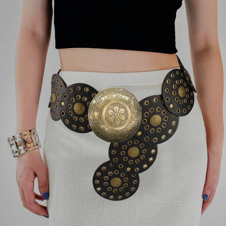 Big Metallic Disk Moroccan Boho Belt
