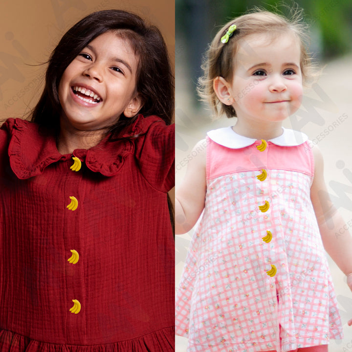 Banana Fruit Buttons Set Of 8 Buttons