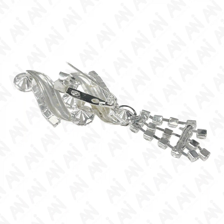 Ani Accessories Rhinestone Swirl Brooch for Bridal & Fashion with Elegant Design and Sparkling Details