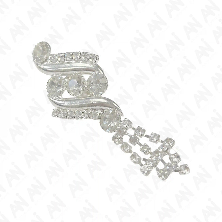 Elegant Rhinestone Swirl Brooch for Bridal & Fashion with intricate detailing and sparkling accents