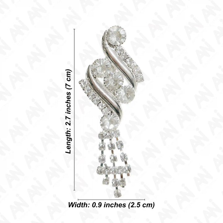 Elegant Rhinestone Swirl Brooch for Bridal & Fashion with sparkling stones and intricate design
