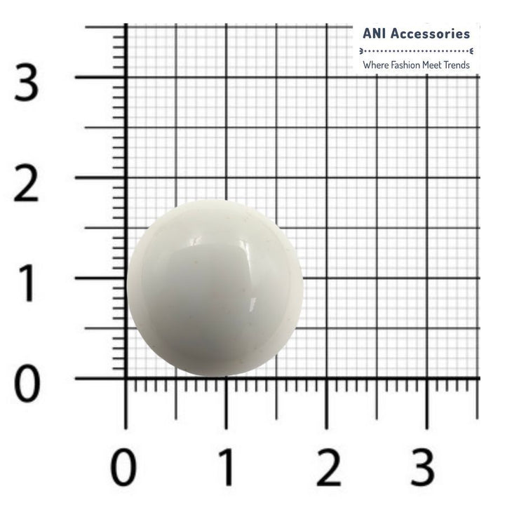 Glossy White Button with Silver Border Shank Button (Pack Of Eight)