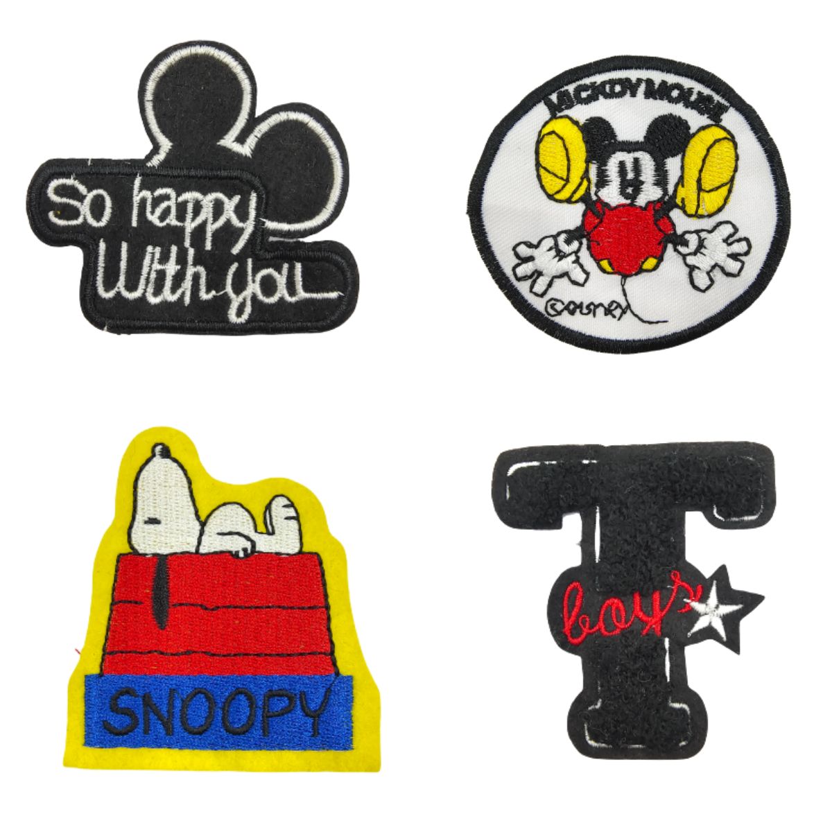 Cool Embroidered MultiColor Sewable Patches (Pack Of Four) Ani