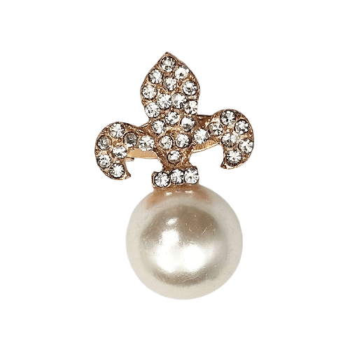 Pearl brooch, metal brooch with rhinestone & pearl brooch