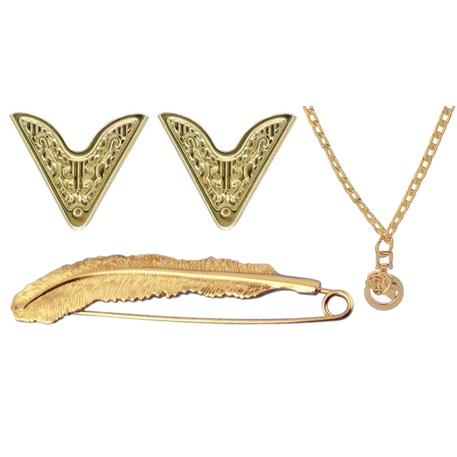 garment accessories - garment accessories for collar pin , pendants, safety pin, brooches shown in a white background.