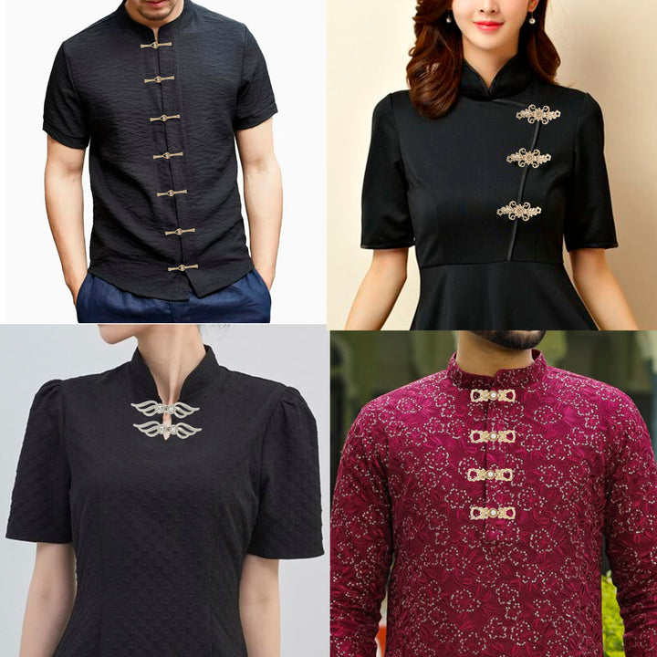 Antique Silver Embroidered Frog Closure Button | 23mm x 56mm