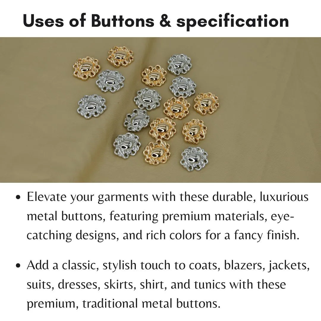 Baroque Scrollwork Button | 31mm & 25mm