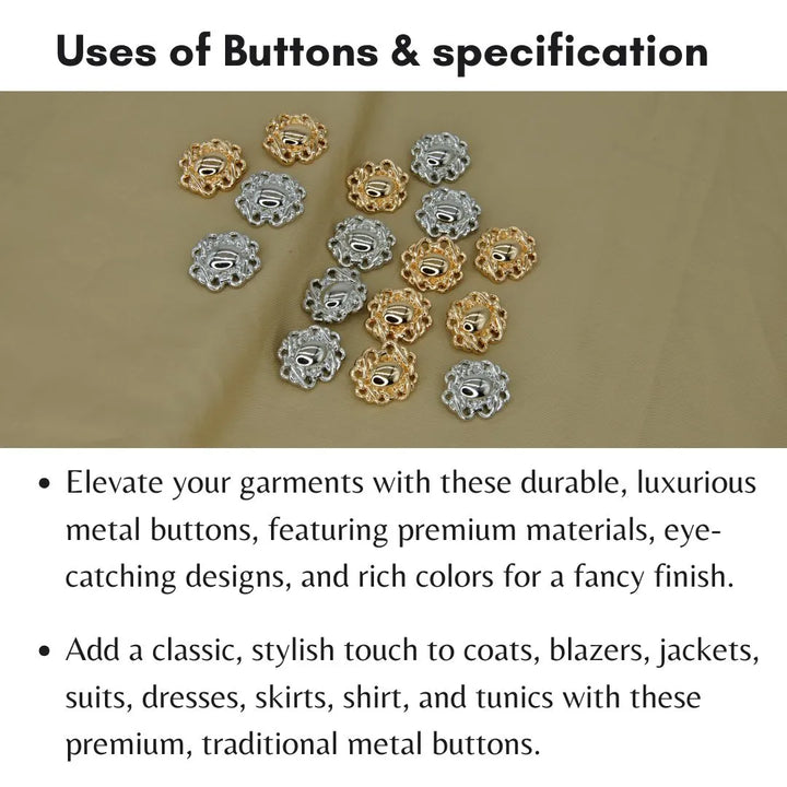 Baroque Scrollwork Button | 31mm & 25mm