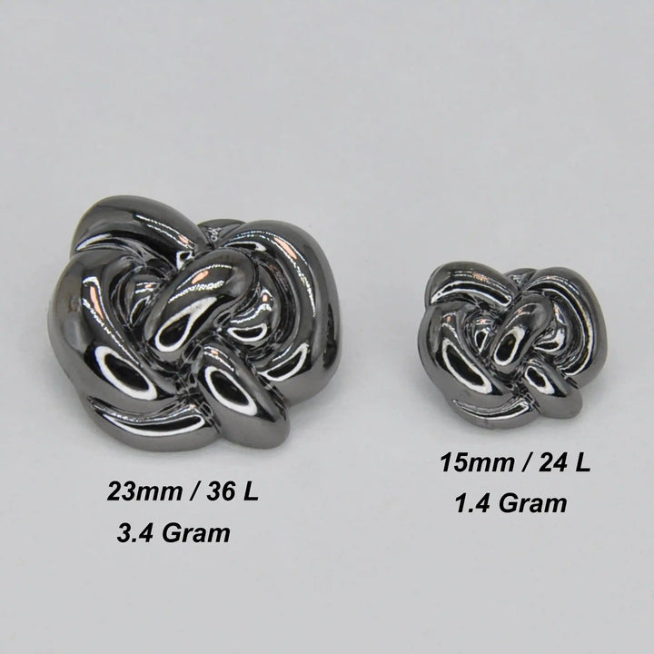 Knot Design Metal Buttons | 15mm(24L) & 23mm(36L)