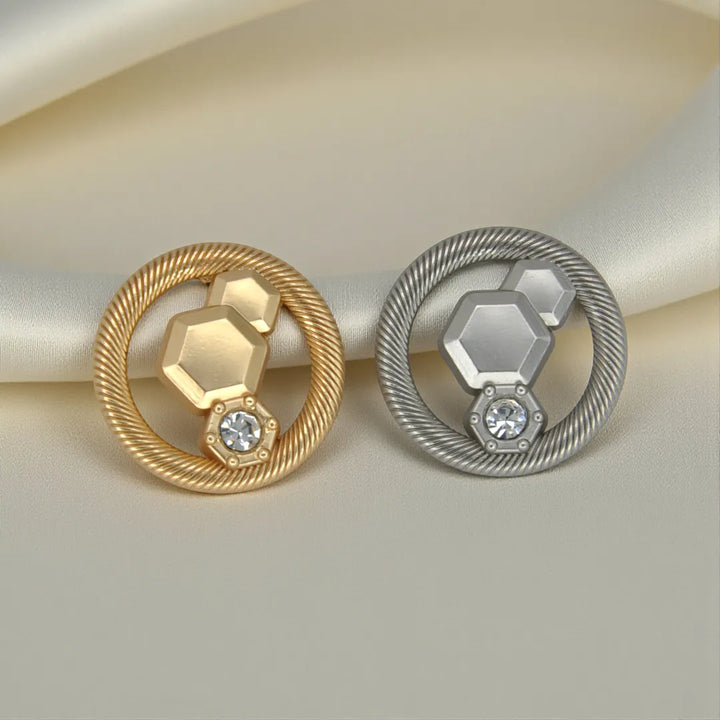 Hexagon Rope-Edge Jewel Button | 23mm, 20mm & 18mm