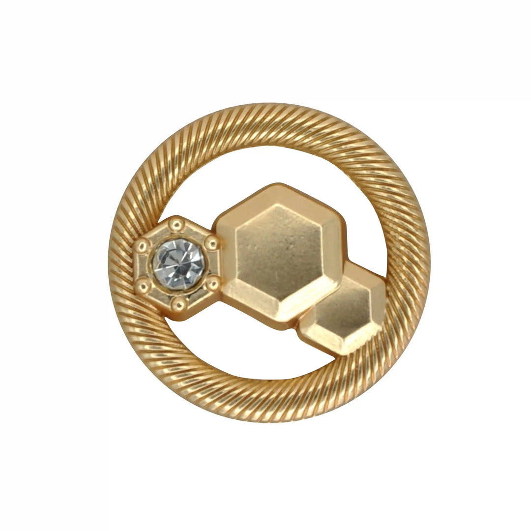 Hexagon Rope-Edge Jewel Button | 23mm, 20mm & 18mm