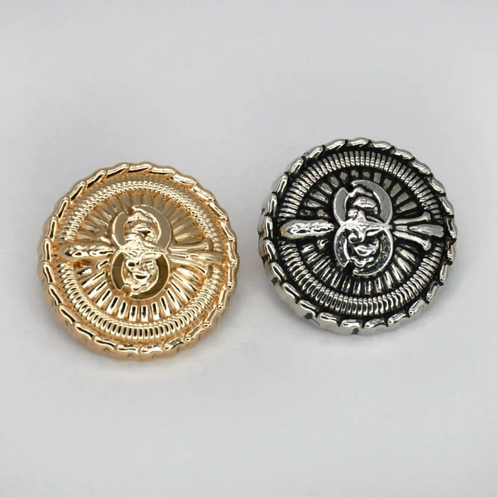 Fleur-de-Lis Medallion Button | 23mm & 18mm