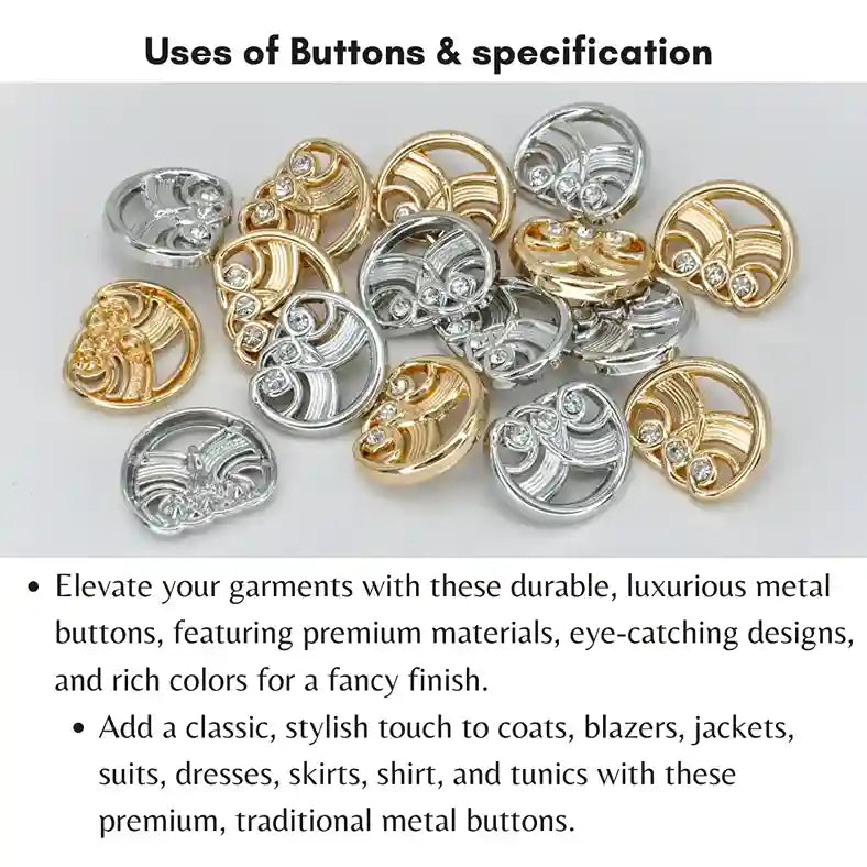 Molten Rhinestone Button | 23mm & 18mm