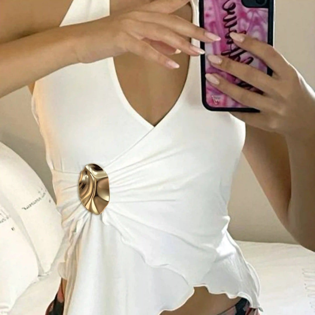 Organic Pleated Abstract Buckle