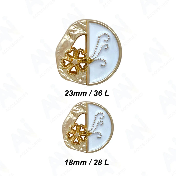 Ornate Metal Button | 18mm(28L) & 23mm(36L)