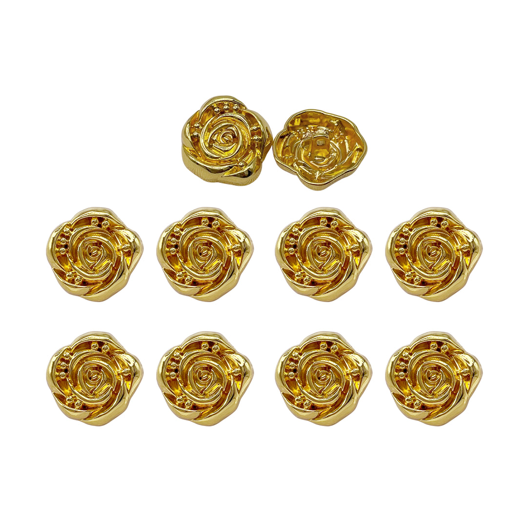 Decorative Rose Metal Buttons