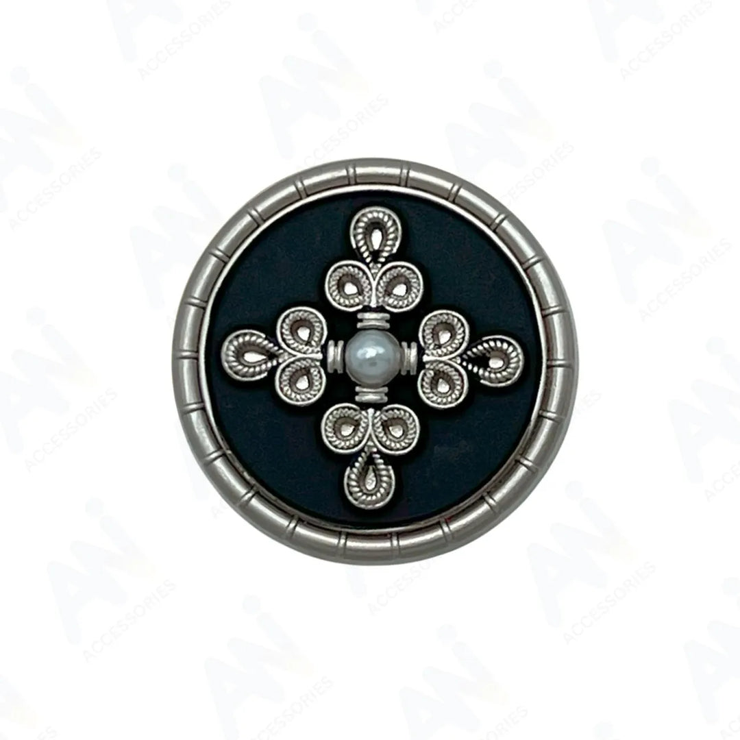 Elegant Pearl Metal Buttons for Clothing | 18mm(28L) & 23mm(36L)