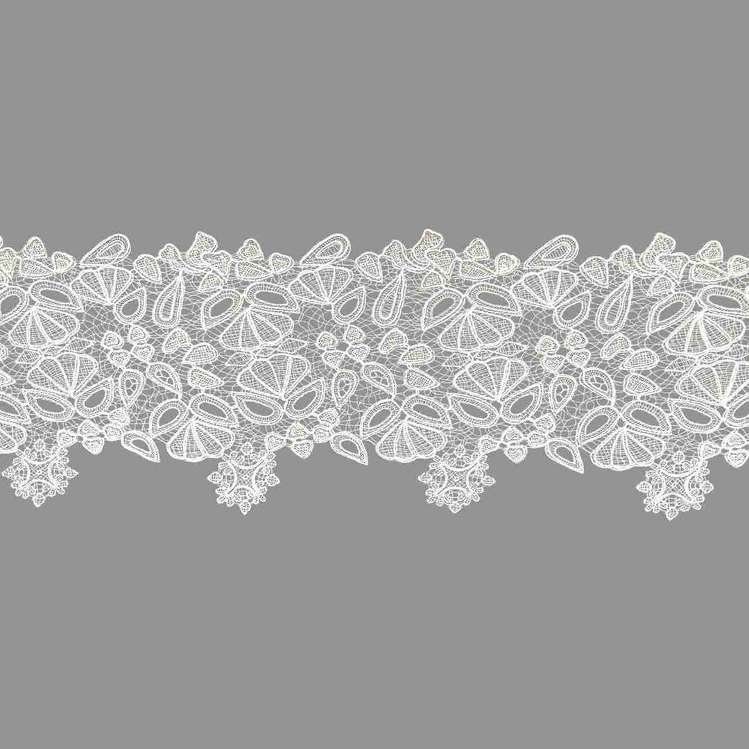 Italian Teardrop Petal Eyelash Lace Trim | Width 22cm (8.6 Inches) 220mm | 2 Meters