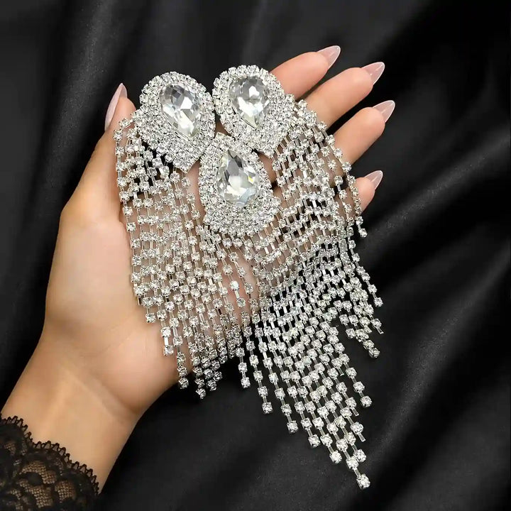 Royal Crystal Cascade Shoulder Brooch | 1 piece