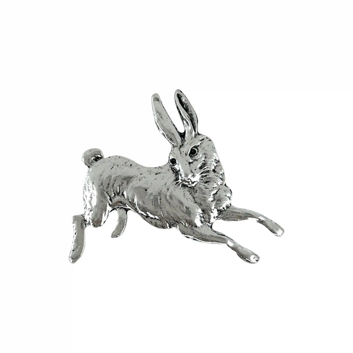 Leaping Rabbit Metal Brooch
